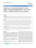 báo cáo khoa học: "  High levels of nucleotide diversity and fast decline of linkage disequilibrium in rye (Secale cereale L.) genes involved in frost response"