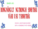 Giáo án điện tử sinh học: Sinh học lớp 12- Bài 45 Bài giảng sinh học cơ bản lớp 12