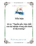 Đề tài: Nguồn gốc, bản chất của lợi nhuận trong nền kinh tế thị trường