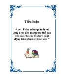 Tiểu luận: "Phần mềm quản lý tri thức đem đến những ưu thế đặc thù nào cho các tổ chức hoạt động trên phạm vi toàn cầu "