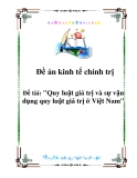 Đề án kinh tế chính trị :Quy luật giá trị và sự vận dụng quy luật giá trị ở Việt Nam