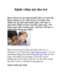 Chữa bệnh viêm tai cho trẻ