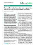 báo cáo khoa học: " The need for medical education reform: genomics and the changing nature of health information"