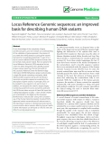 báo cáo khoa học: "  Locus Reference Genomic sequences: an improved basis for describing human DNA variants"