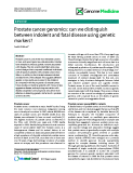 báo cáo khoa học: " Prostate cancer genomics: can we distinguish between indolent and fatal disease using genetic markers?"