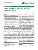 báo cáo khoa học: " Current standards for the storage of human samples in biobanks"