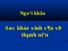 Giáo án điện tử sinh học: Sinh học lớp 12- Ngoại khóa-Sức khỏe Sinh sản