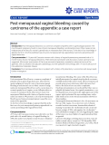 Báo cáo y học: " Post-menopausal vaginal bleeding caused by carcinoma of the appendix: a case report"