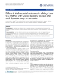 Báo cáo y học: "Different fetal-neonatal outcomes in siblings born to a mother with Graves-Basedow disease after total thyroidectomy: a case series"