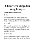 Chữa viêm khớp,đau sưng khớp…