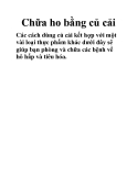 Chữa ho bằng củ cải