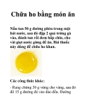 Chữa ho bằng món ăn