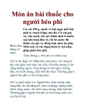 Món ăn bài thuốc cho người béo phì