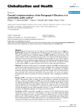 báo cáo khoa học: " Canada's implementation of the Paragraph 6 Decision: is it sustainable public policy?"