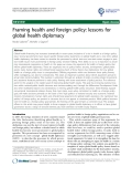 báo cáo khoa học: "Framing health and foreign policy: lessons for global health diplomacy"