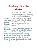 Hoa lăng tiêu làm thuốc