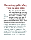 Hoa mào gà đỏ chống viêm và cầm máu
