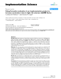 báo cáo khoa học: " Using formative evaluation in an implementation project to increase vaccination rates in high-risk veterans: QUERI Series"