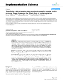 báo cáo khoa học: "  Translating clinical training into practice in complex mental health systems: Toward opening the 'Black Box' of implementation"