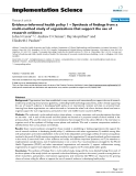 báo cáo khoa học: "  Evidence-informed health policy 1 – Synthesis of findings from a multi-method study of organizations that support the use of research evidence"