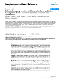 báo cáo khoa học: " Enhanced relapse prevention for bipolar disorder: a qualitative investigation of value perceived for service users and care coordinators"