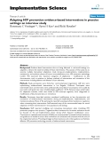 báo cáo khoa học: "  Adapting HIV prevention evidence-based interventions in practice settings: an interview study"