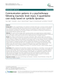 Báo cáo y học: " Communication patterns in a psychotherapy following traumatic brain injury: A quantitative case study based on symbolic dynamics"