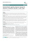 Báo cáo y học: "Internet-based cognitive behavior therapy for obsessive compulsive disorder: A pilot study"