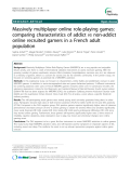 Báo cáo y học: " Massively multiplayer online role-playing games: comparing characteristics of addict vs non-addict online recruited gamers in a French adult population"