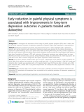 Báo cáo y học: "Early reduction in painful physical symptoms is associated with improvements in long-term depression outcomes in patients treated with duloxetine"