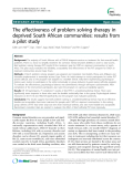 Báo cáo y học: " The effectiveness of problem solving therapy in deprived South African communities: results from a pilot study"