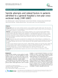 Báo cáo y học: "Suicide attempts and related factors in patients admitted to a general hospital: a ten-year crosssectional study (1997-2007)"