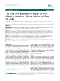 Báo cáo y học: "The long-term prediction of return to work following serious accidental injuries: A follow up study"