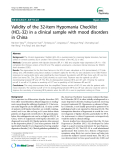 Báo cáo y học: "Validity of the 32-item Hypomania Checklist (HCL-32) in a clinical sample with mood disorders in China"