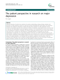 Báo cáo y học: "The patient perspective in research on major depression Pim Cuijpers"