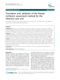 Báo cáo y học: " Translation and validation of the Korean confusion assessment method for the intensive care uni"