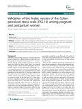 Báo cáo y học: " Validation of the Arabic version of the Cohen perceived stress scale (PSS-10) among pregnant and postpartum women"