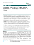 Báo cáo y học: "  Descriptive epidemiology of stigma against depression in a general population sample in Alberta"