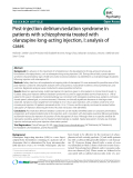 Báo cáo y học: " Post-injection delirium/sedation syndrome in patients with schizophrenia treated with olanzapine long-acting injection, I: analysis of cases"