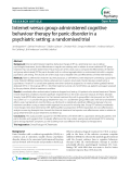 Báo cáo y học: "Internet-versus group-administered cognitive behaviour therapy for panic disorder in a psychiatric setting: a randomised trial"