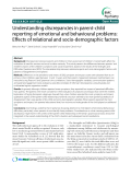 Báo cáo y học: "Understanding discrepancies in parent-child reporting of emotional and behavioural problems: Effects of relational and socio-demographic factors"