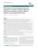 Báo cáo y học: "Effectiveness of counseling for anxiety and depression in mothers of children ages 0-30 months by community workers in Karachi, Pakistan: a quasi experimental study"