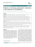 Báo cáo y học: "Predictors of switching antipsychotic medications in the treatment of schizophrenia"