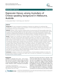 Báo cáo y học: "  Depression literacy among Australians of Chinese-speaking background in Melbourne, Australia"