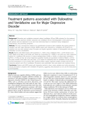 Báo cáo y học: " Treatment patterns associated with Duloxetine and Venlafaxine use for Major Depressive Disorder"