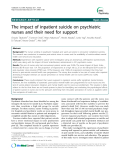 Báo cáo y học: "  The impact of inpatient suicide on psychiatric nurses and their need for support"