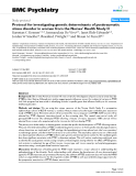 Báo cáo y học: " Protocol for investigating genetic determinants of posttraumatic stress disorder in women from the Nurses' Health Study II"