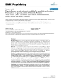 Báo cáo y học: "Psychotherapy as a treatment modality for psychiatric disorders: Perceptions of general public of Karachi, Pakistan"