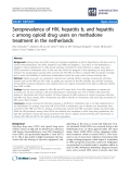báo cáo khoa học: "   Seroprevalence of HIV, hepatitis b, and hepatitis c among opioid drug users on methadone treatment in the netherlands"