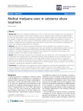 báo cáo khoa học: "  Medical marijuana users in substance abuse treatment Ronald Swartz"